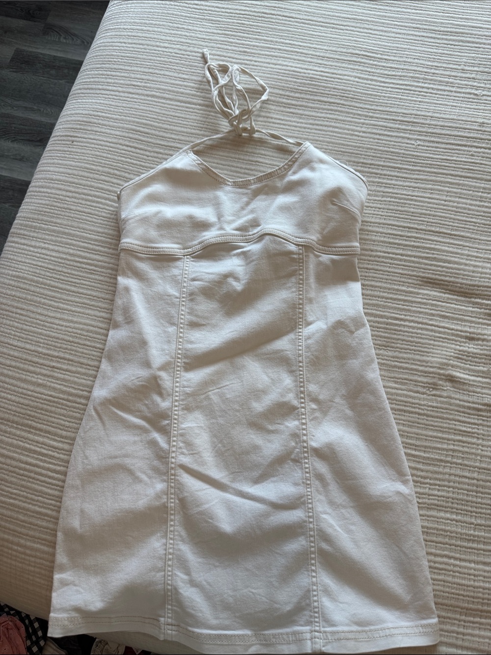 aerie White Halter Mini Dress